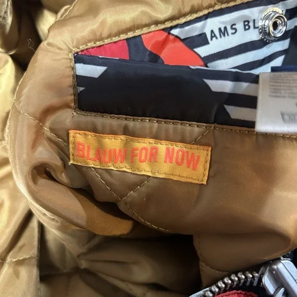 Scotch & Soda Amsterdams Blauw Hooded Geometric Bomber Jacket XL - Picture 9 of 11